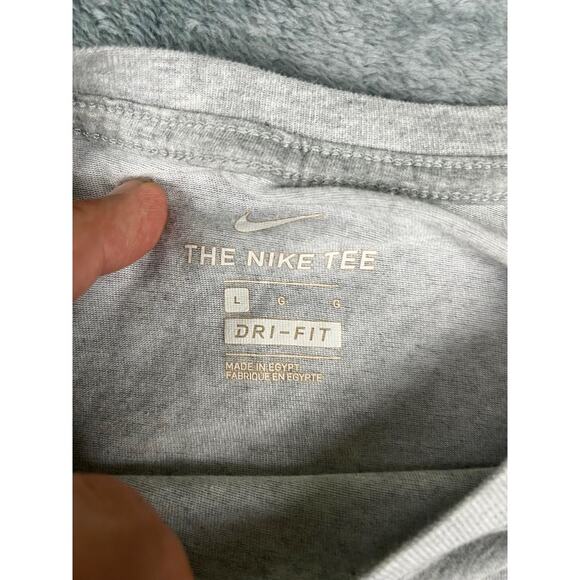 Nike Dri-Fit Gray Camo Logo T-Shirt Men's Large Athletic Tee Made in Egypt * - Picture 3 of 9
